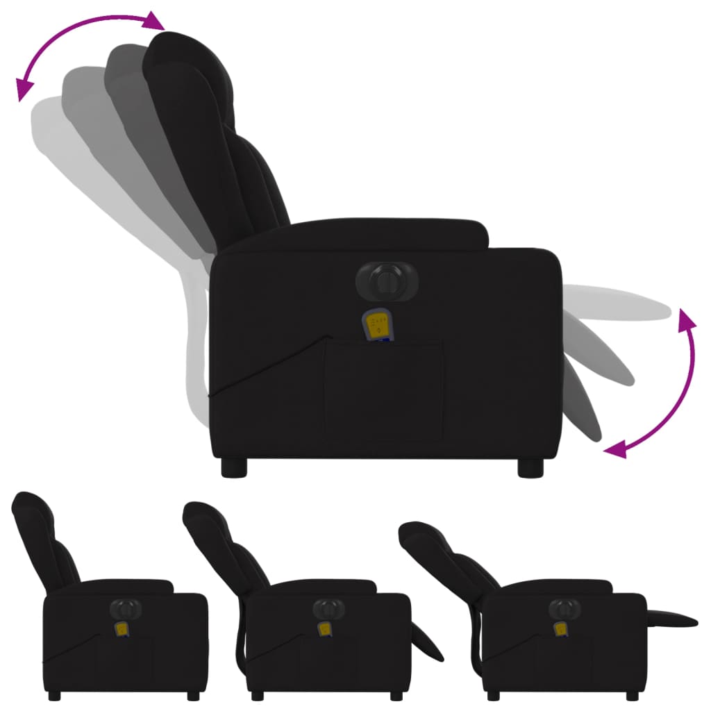 Massagestoel elektrisch verstelbaar stof zwart Fauteuils & Relaxfauteuils | Creëer jouw Trendy Thuis | Gratis bezorgd & Retour | Trendy.nl