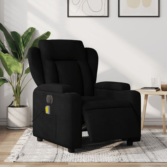 Massagestoel elektrisch verstelbaar stof zwart Fauteuils & Relaxfauteuils | Creëer jouw Trendy Thuis | Gratis bezorgd & Retour | Trendy.nl