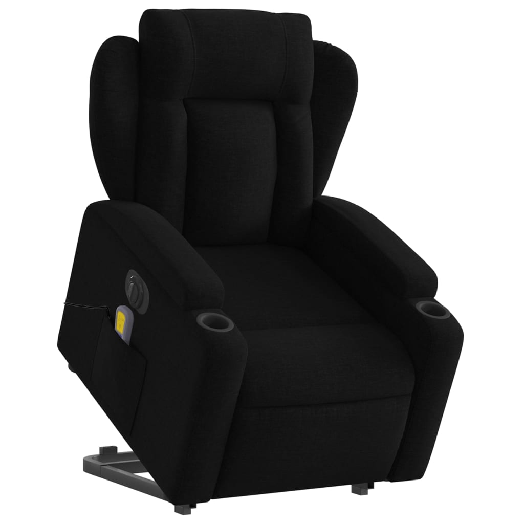 Sta-op-massagestoel elektrisch verstelbaar stof zwart Fauteuils & Relaxfauteuils | Creëer jouw Trendy Thuis | Gratis bezorgd & Retour | Trendy.nl