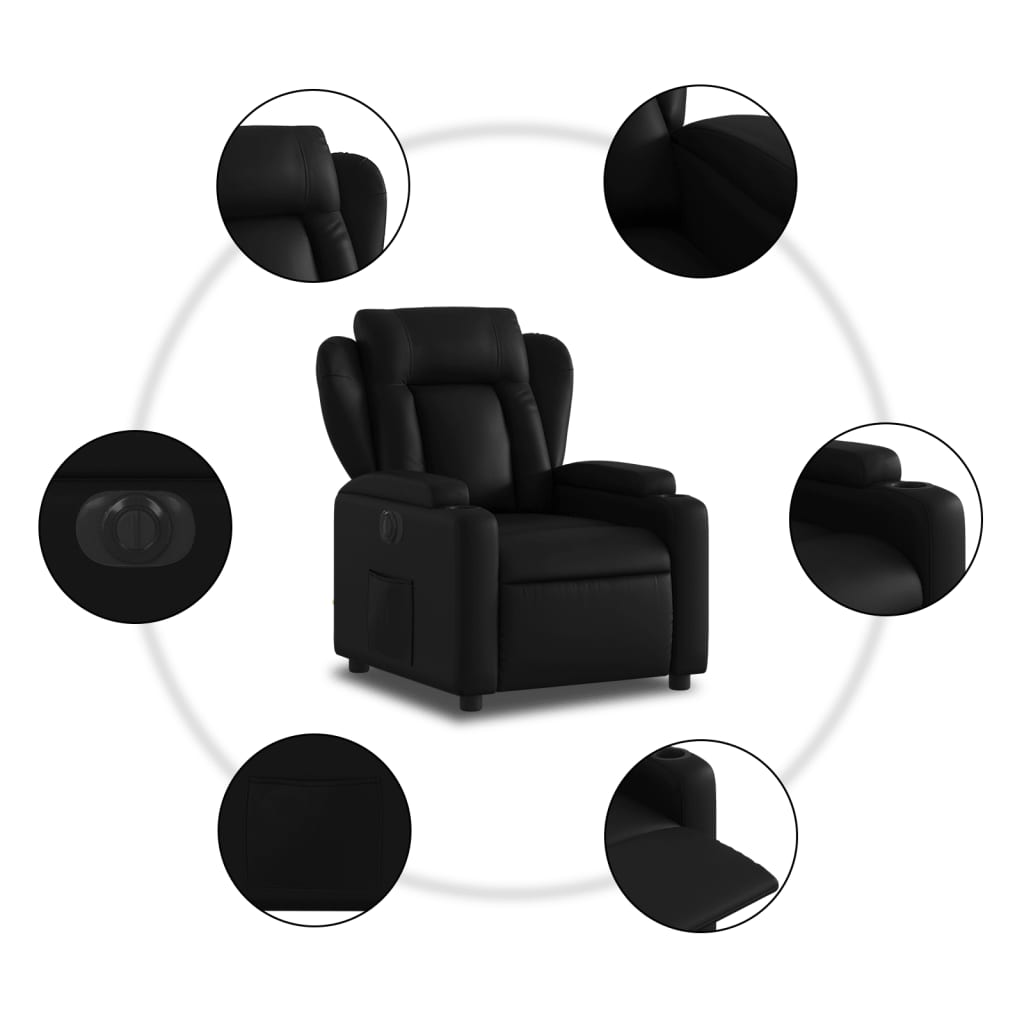 Fauteuil elektrisch verstelbaar kunstleer zwart Fauteuils & Relaxfauteuils | Creëer jouw Trendy Thuis | Gratis bezorgd & Retour | Trendy.nl