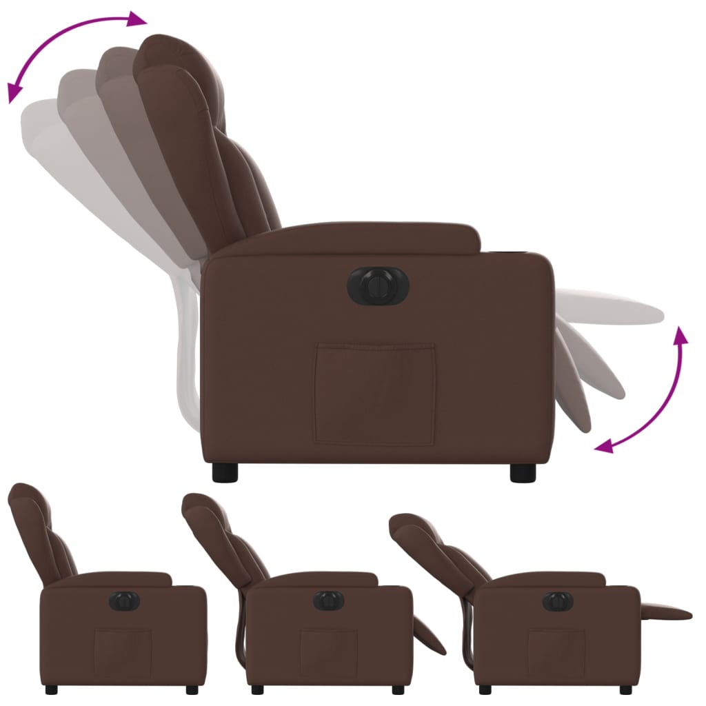 Fauteuil verstelbaar elektrisch kunstleer bruin Fauteuils & Relaxfauteuils | Creëer jouw Trendy Thuis | Gratis bezorgd & Retour | Trendy.nl