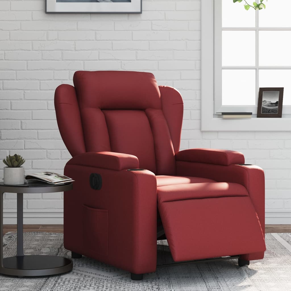 Fauteuil verstelbaar elektrisch kunstleer wijnrood Fauteuils & Relaxfauteuils | Creëer jouw Trendy Thuis | Gratis bezorgd & Retour | Trendy.nl