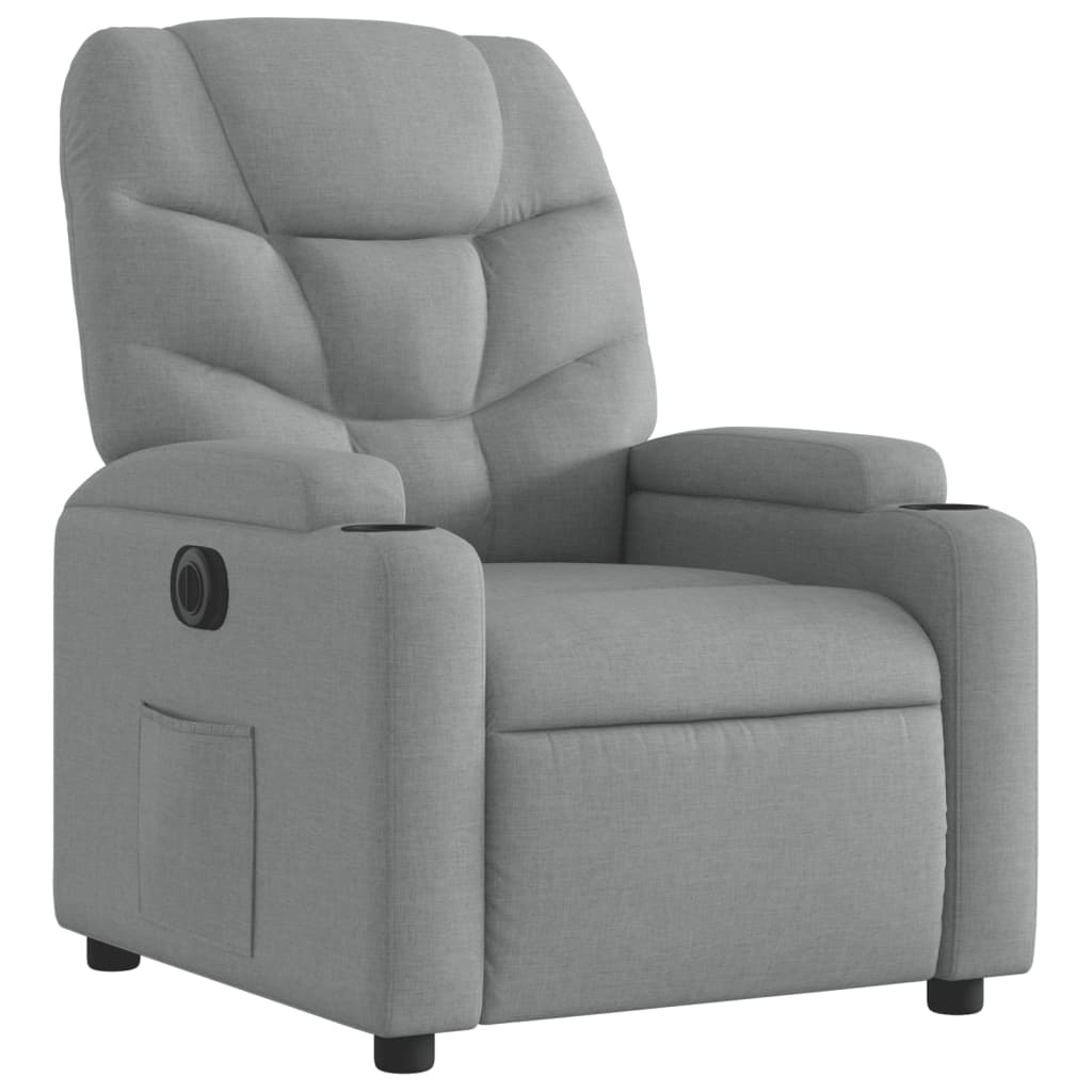 Fauteuil elektrisch verstelbaar stof lichtgrijs Fauteuils & Relaxfauteuils | Creëer jouw Trendy Thuis | Gratis bezorgd & Retour | Trendy.nl