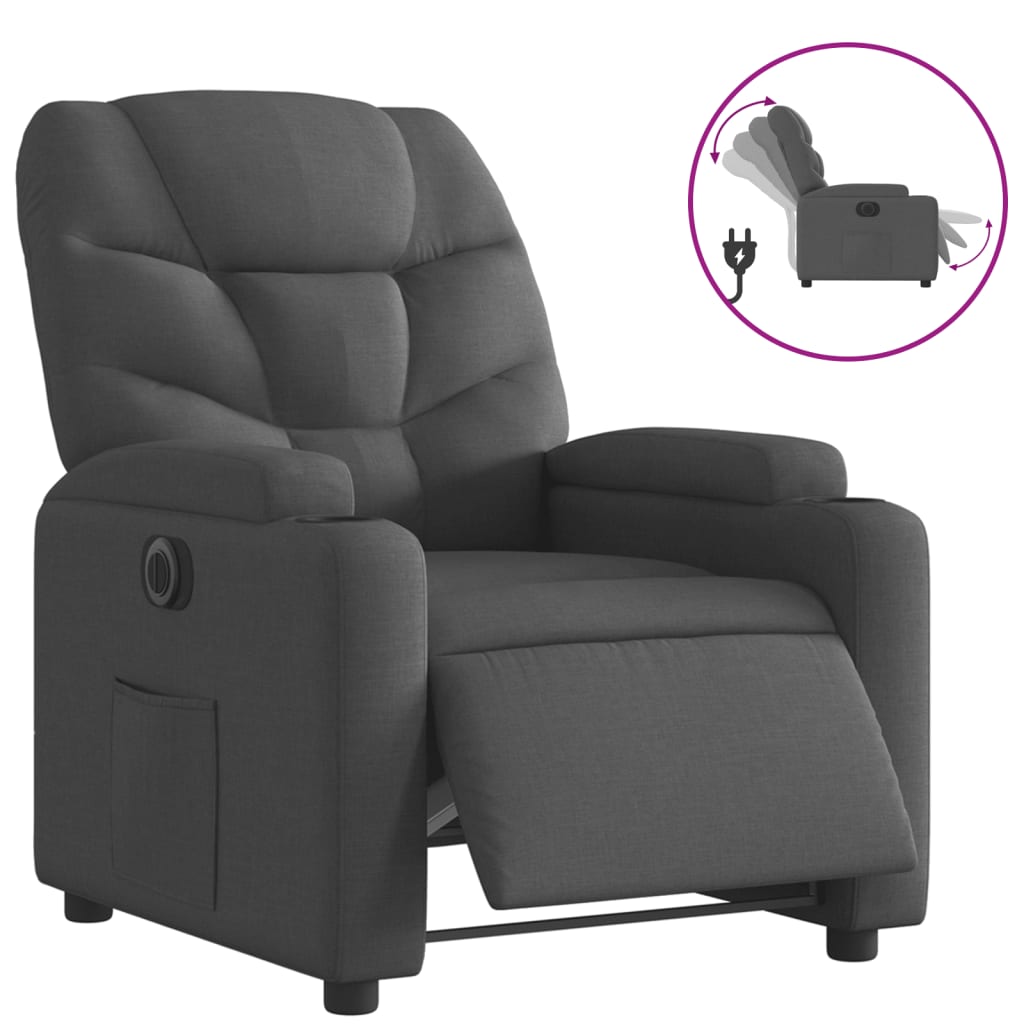 Fauteuil elektrisch verstelbaar stof donkergrijs Fauteuils & Relaxfauteuils | Creëer jouw Trendy Thuis | Gratis bezorgd & Retour | Trendy.nl