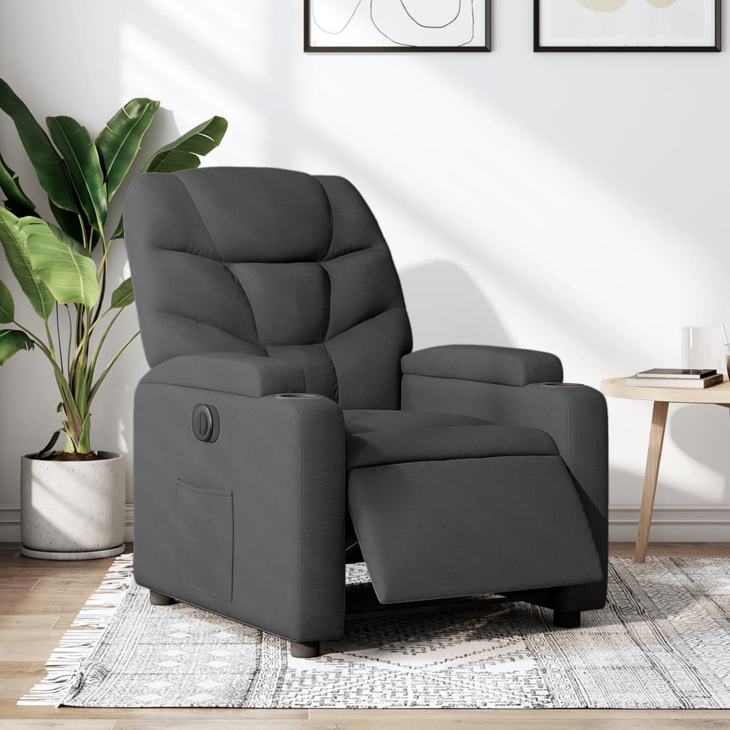 Fauteuil elektrisch verstelbaar stof donkergrijs Fauteuils & Relaxfauteuils | Creëer jouw Trendy Thuis | Gratis bezorgd & Retour | Trendy.nl