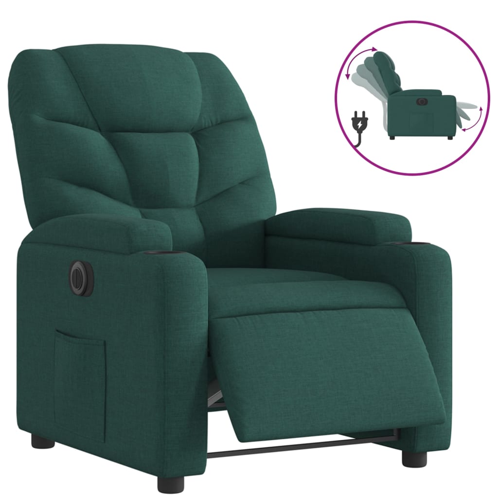 Fauteuil verstelbaar elektrisch stof donkergroen Fauteuils & Relaxfauteuils | Creëer jouw Trendy Thuis | Gratis bezorgd & Retour | Trendy.nl