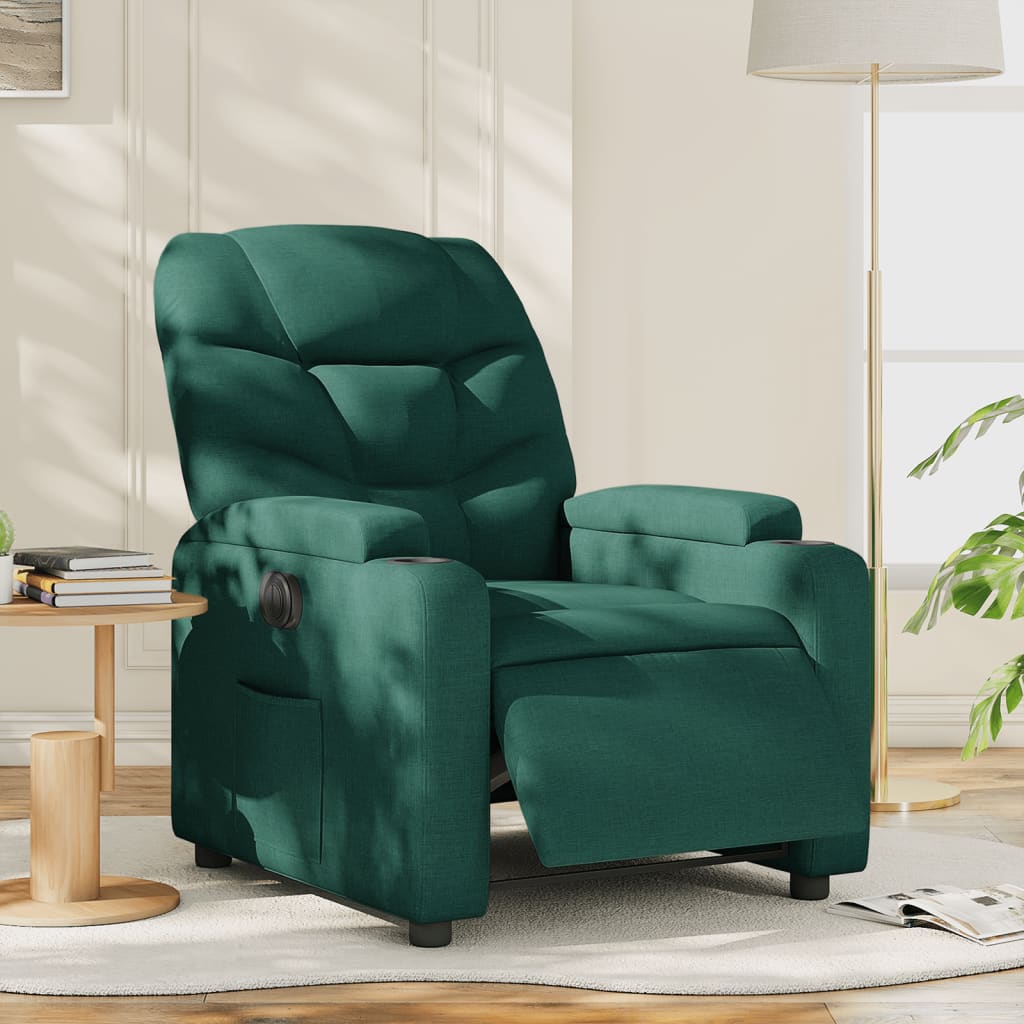 Fauteuil verstelbaar elektrisch stof donkergroen Fauteuils & Relaxfauteuils | Creëer jouw Trendy Thuis | Gratis bezorgd & Retour | Trendy.nl