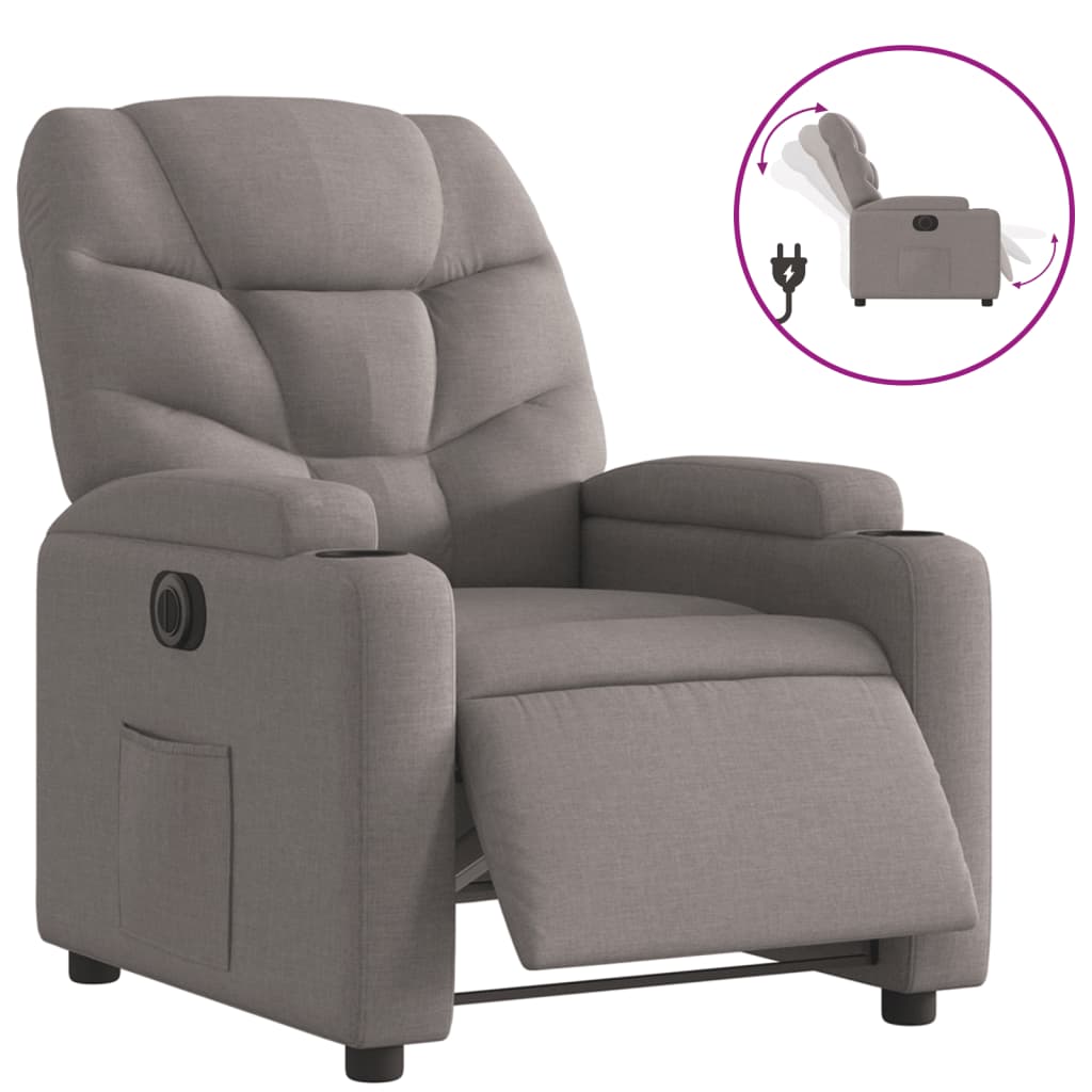 Fauteuil verstelbaar elektrisch stof taupe Fauteuils & Relaxfauteuils | Creëer jouw Trendy Thuis | Gratis bezorgd & Retour | Trendy.nl