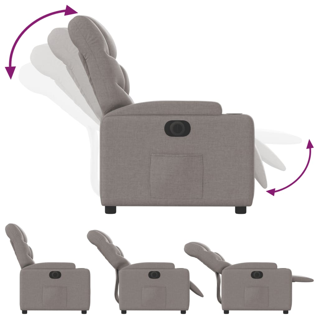 Fauteuil verstelbaar elektrisch stof taupe Fauteuils & Relaxfauteuils | Creëer jouw Trendy Thuis | Gratis bezorgd & Retour | Trendy.nl