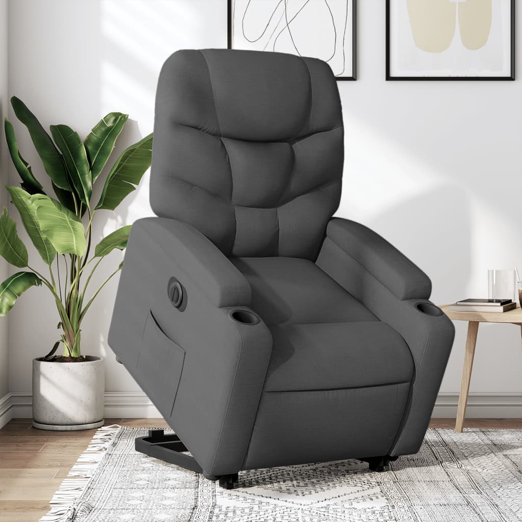 Sta-op-stoel elektrisch verstelbaar stof donkergrijs Fauteuils & Relaxfauteuils | Creëer jouw Trendy Thuis | Gratis bezorgd & Retour | Trendy.nl