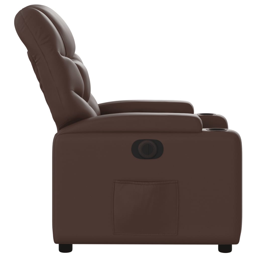 Fauteuil verstelbaar elektrisch kunstleer bruin Fauteuils & Relaxfauteuils | Creëer jouw Trendy Thuis | Gratis bezorgd & Retour | Trendy.nl