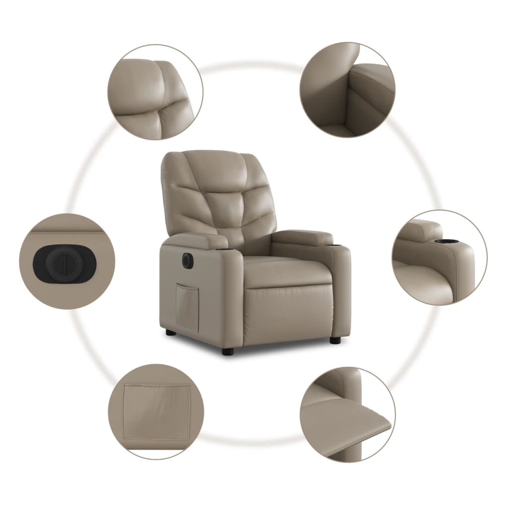 Sta-op-stoel elektrisch kunstleer cappuccinokleurig Fauteuils & Relaxfauteuils | Creëer jouw Trendy Thuis | Gratis bezorgd & Retour | Trendy.nl