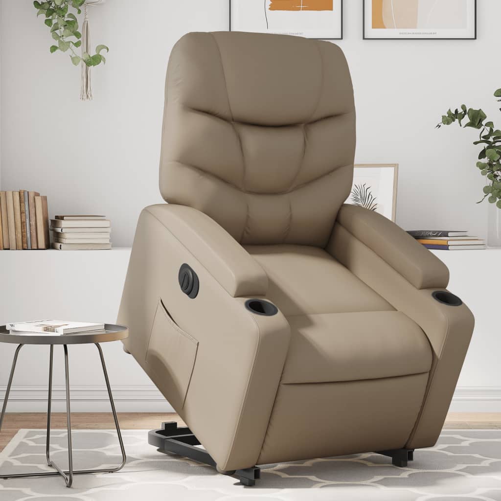 Sta-op-stoel elektrisch kunstleer cappuccinokleurig Fauteuils & Relaxfauteuils | Creëer jouw Trendy Thuis | Gratis bezorgd & Retour | Trendy.nl