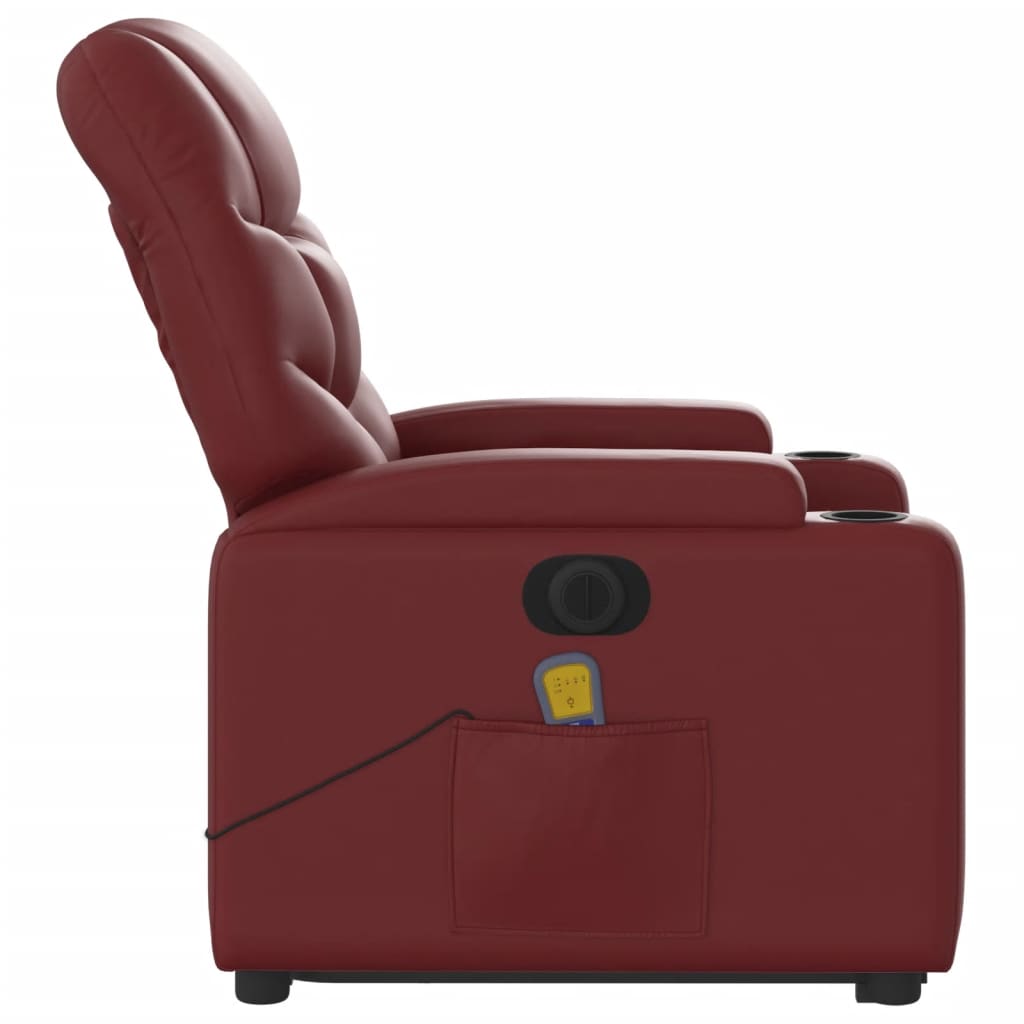 Sta-op-massagestoel elektrisch kunstleer wijnrood Fauteuils & Relaxfauteuils | Creëer jouw Trendy Thuis | Gratis bezorgd & Retour | Trendy.nl