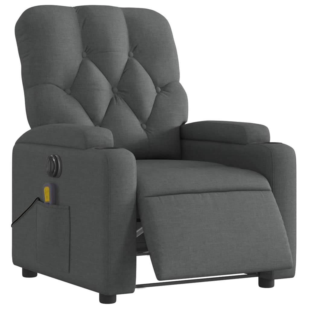 Massagestoel elektrisch verstelbaar stof donkergrijs Fauteuils & Relaxfauteuils | Creëer jouw Trendy Thuis | Gratis bezorgd & Retour | Trendy.nl