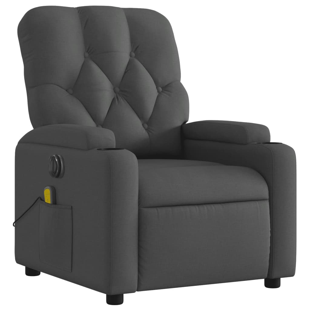 Massagestoel elektrisch verstelbaar stof donkergrijs Fauteuils & Relaxfauteuils | Creëer jouw Trendy Thuis | Gratis bezorgd & Retour | Trendy.nl