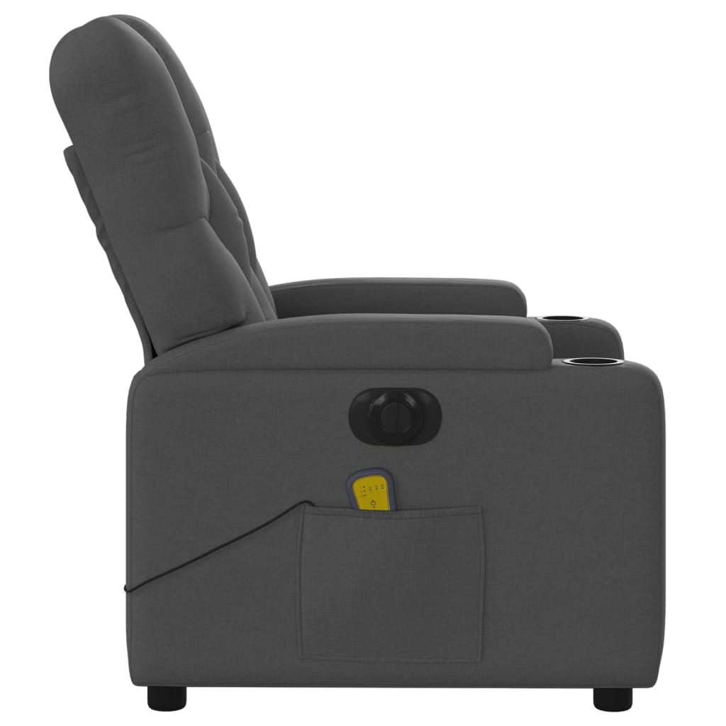 Massagestoel elektrisch verstelbaar stof donkergrijs Fauteuils & Relaxfauteuils | Creëer jouw Trendy Thuis | Gratis bezorgd & Retour | Trendy.nl