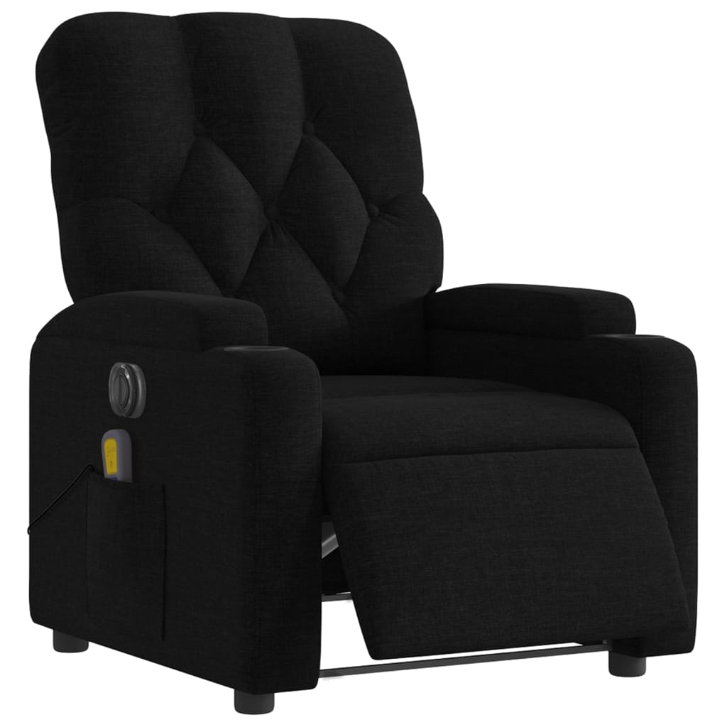 Massagestoel elektrisch verstelbaar stof zwart Fauteuils & Relaxfauteuils | Creëer jouw Trendy Thuis | Gratis bezorgd & Retour | Trendy.nl