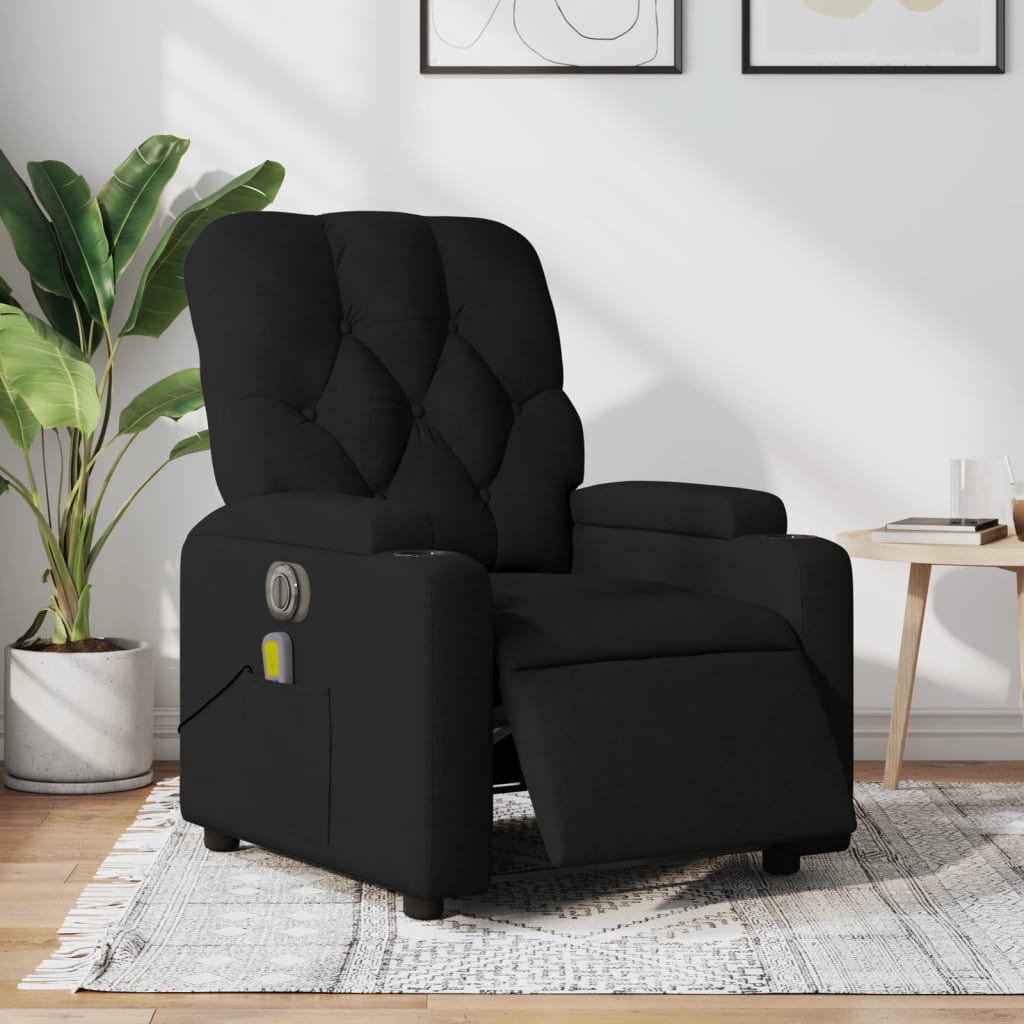 Massagestoel elektrisch verstelbaar stof zwart Fauteuils & Relaxfauteuils | Creëer jouw Trendy Thuis | Gratis bezorgd & Retour | Trendy.nl