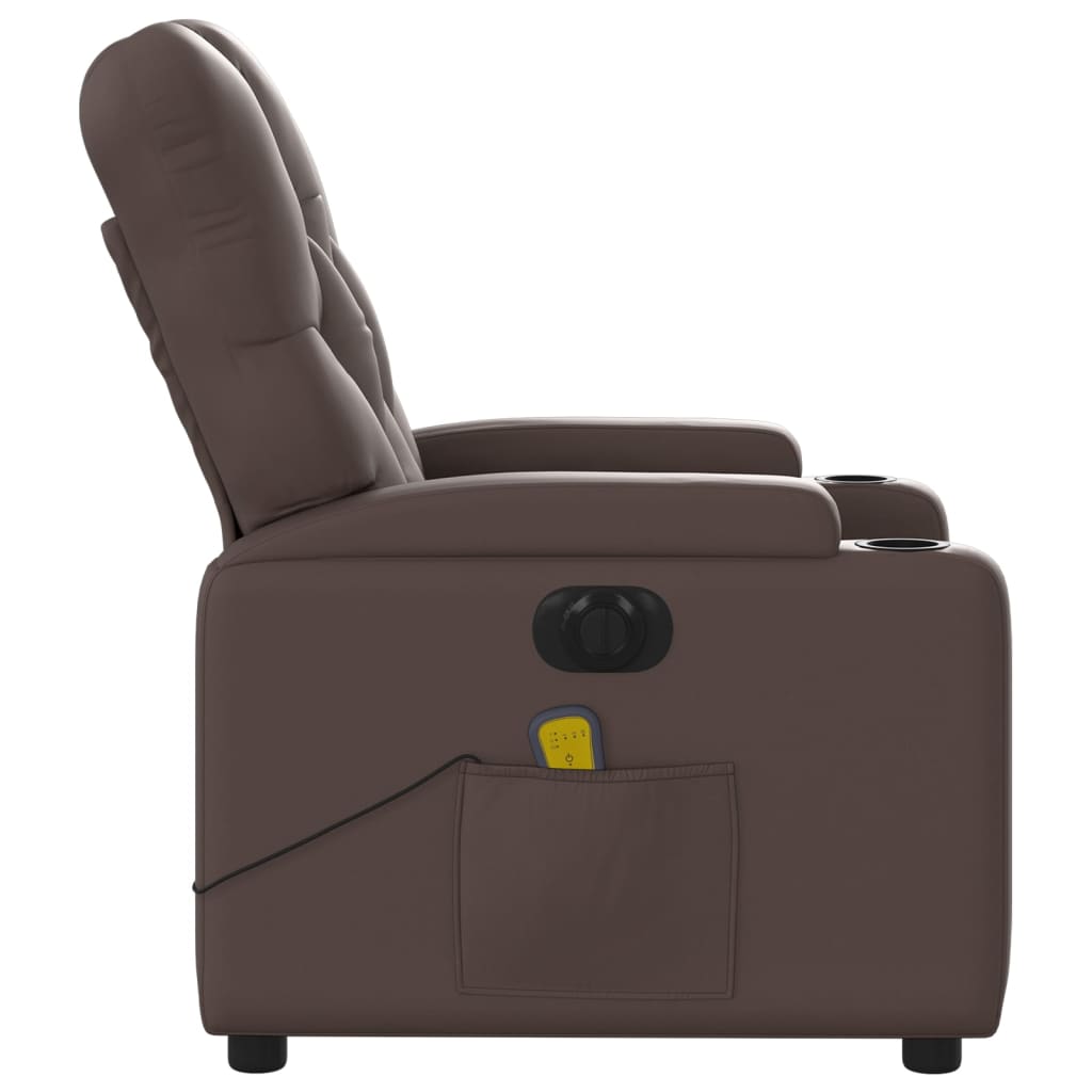 Massagestoel verstelbaar elektrisch kunstleer bruin Fauteuils & Relaxfauteuils | Creëer jouw Trendy Thuis | Gratis bezorgd & Retour | Trendy.nl