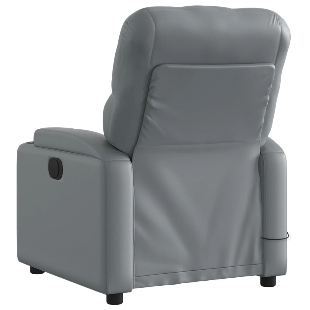 Massagestoel verstelbaar elektrisch kunstleer grijs Fauteuils & Relaxfauteuils | Creëer jouw Trendy Thuis | Gratis bezorgd & Retour | Trendy.nl