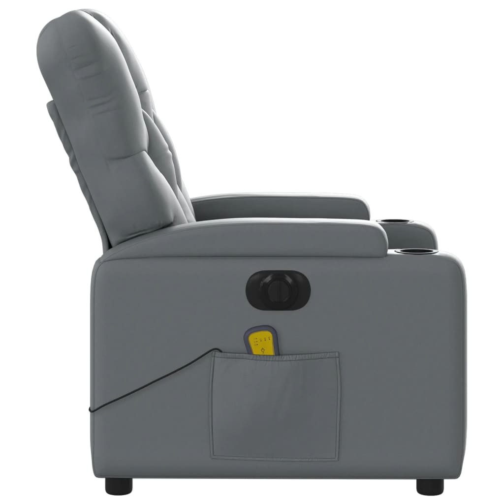 Massagestoel verstelbaar elektrisch kunstleer grijs Fauteuils & Relaxfauteuils | Creëer jouw Trendy Thuis | Gratis bezorgd & Retour | Trendy.nl