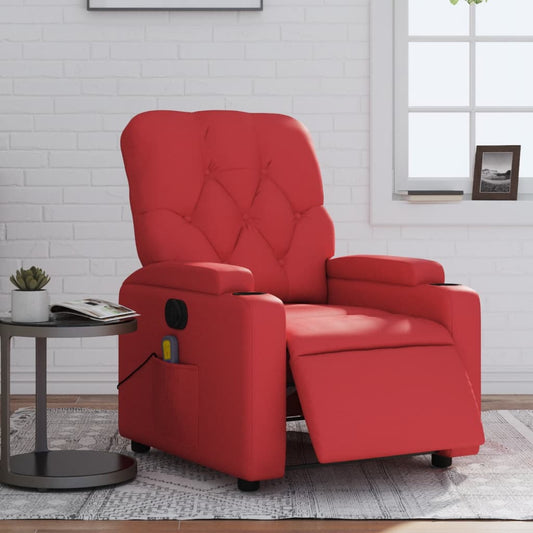 Massagestoel verstelbaar elektrisch kunstleer rood Fauteuils & Relaxfauteuils | Creëer jouw Trendy Thuis | Gratis bezorgd & Retour | Trendy.nl