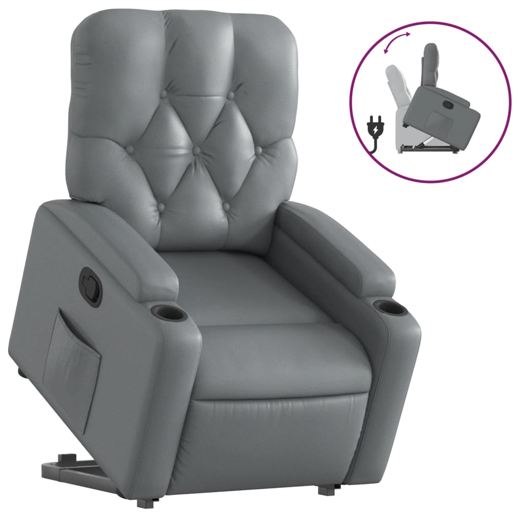 Sta-op-stoel kunstleer grijs Fauteuils & Relaxfauteuils | Creëer jouw Trendy Thuis | Gratis bezorgd & Retour | Trendy.nl