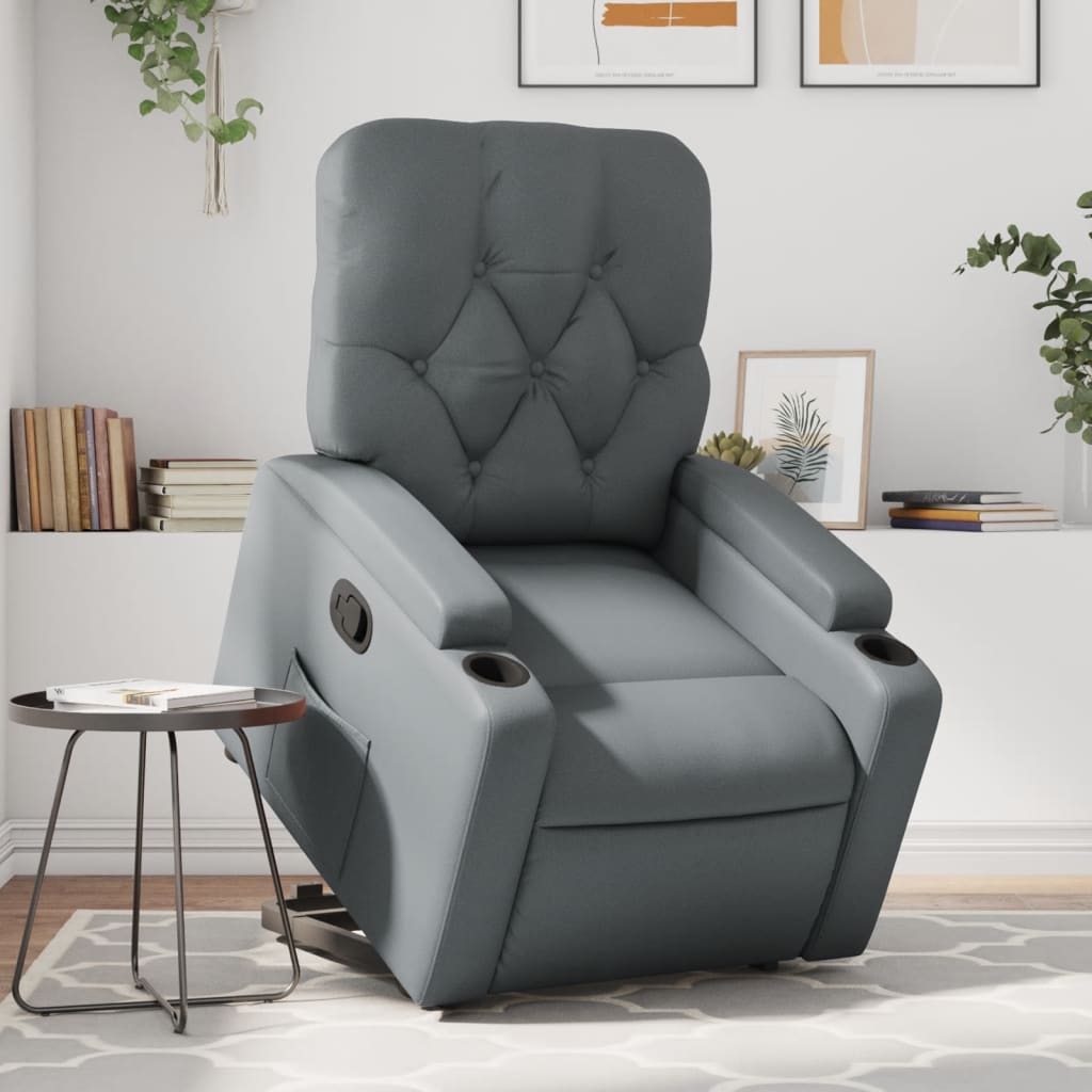 Sta-op-stoel kunstleer grijs Fauteuils & Relaxfauteuils | Creëer jouw Trendy Thuis | Gratis bezorgd & Retour | Trendy.nl