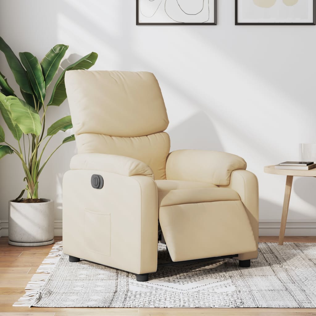 Fauteuil verstelbaar elektrisch stof crèmekleurig Fauteuils & Relaxfauteuils | Creëer jouw Trendy Thuis | Gratis bezorgd & Retour | Trendy.nl