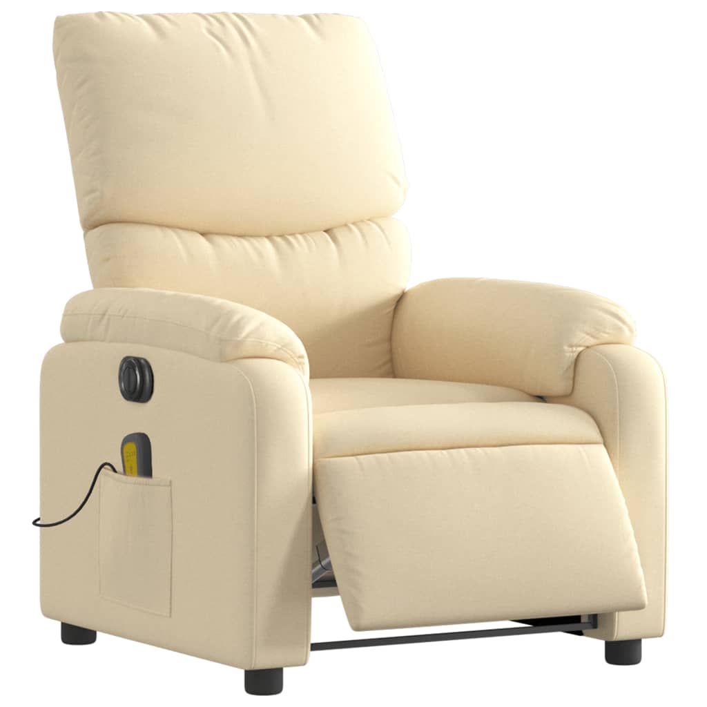 Massagestoel elektrisch verstelbaar stof crèmekleurig Fauteuils & Relaxfauteuils | Creëer jouw Trendy Thuis | Gratis bezorgd & Retour | Trendy.nl