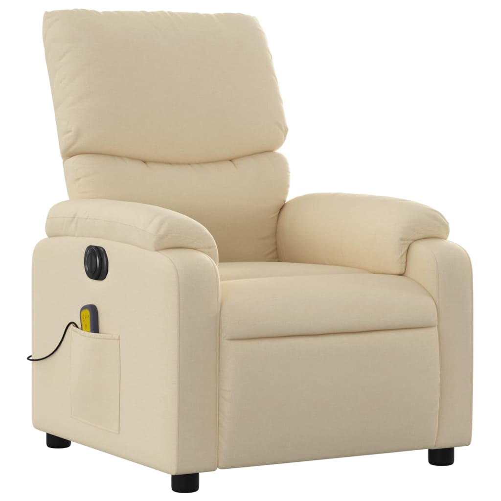 Massagestoel elektrisch verstelbaar stof crèmekleurig Fauteuils & Relaxfauteuils | Creëer jouw Trendy Thuis | Gratis bezorgd & Retour | Trendy.nl