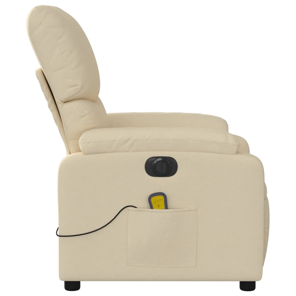 Massagestoel elektrisch verstelbaar stof crèmekleurig Fauteuils & Relaxfauteuils | Creëer jouw Trendy Thuis | Gratis bezorgd & Retour | Trendy.nl