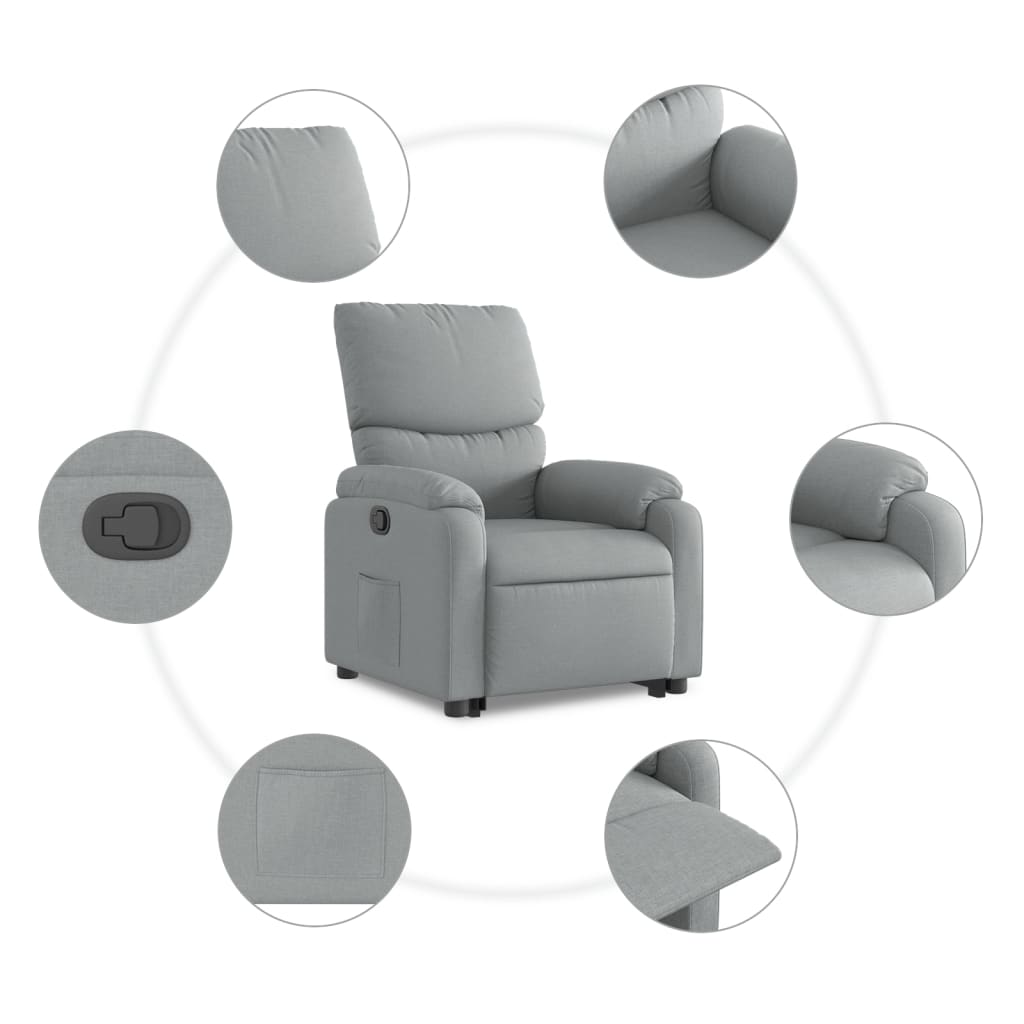 Sta-op-stoel verstelbaar stof lichtgrijs Fauteuils & Relaxfauteuils | Creëer jouw Trendy Thuis | Gratis bezorgd & Retour | Trendy.nl