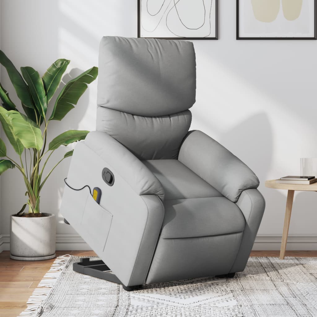 Sta-op-massagestoel verstelbaar stof lichtgrijs Fauteuils & Relaxfauteuils | Creëer jouw Trendy Thuis | Gratis bezorgd & Retour | Trendy.nl