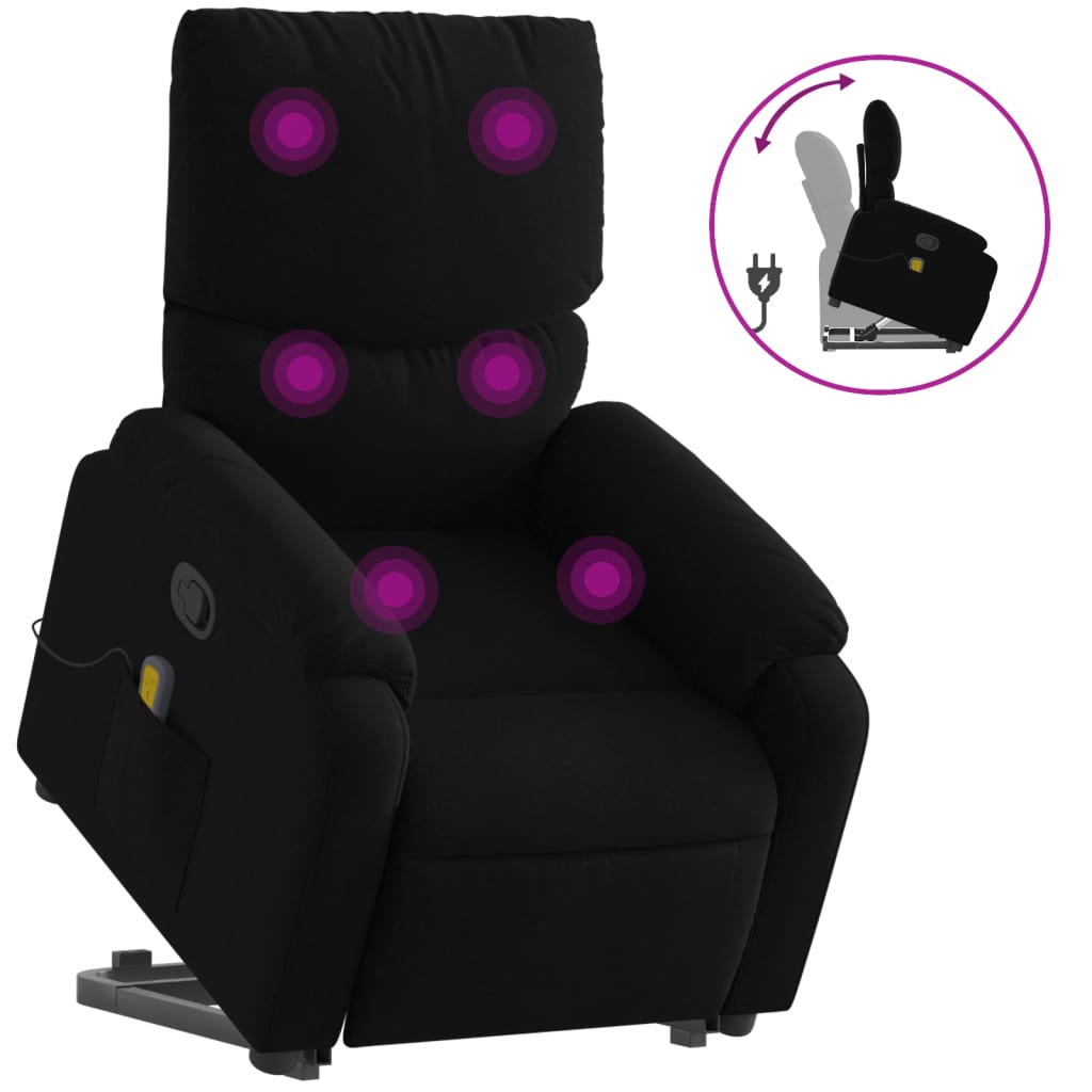 Sta-op-massagestoel verstelbaar stof zwart Fauteuils & Relaxfauteuils | Creëer jouw Trendy Thuis | Gratis bezorgd & Retour | Trendy.nl