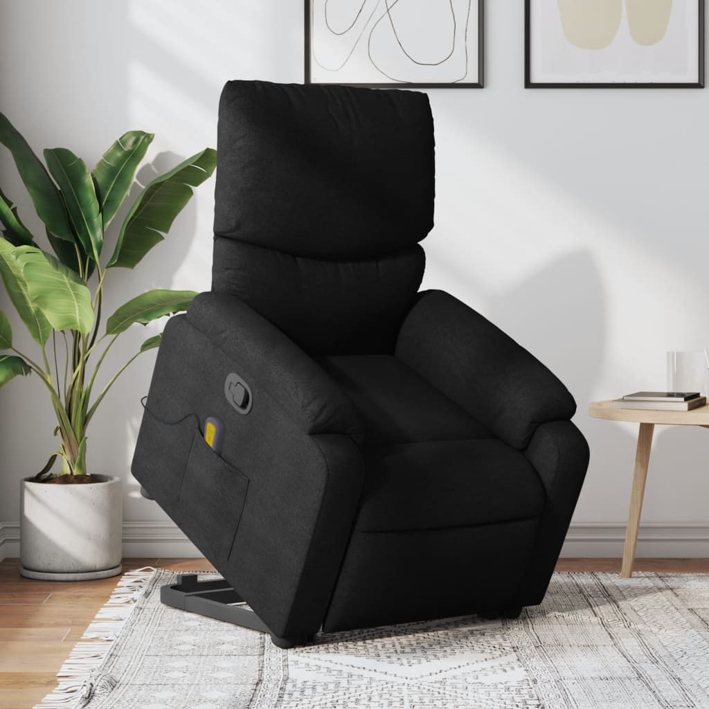 Sta-op-massagestoel verstelbaar stof zwart Fauteuils & Relaxfauteuils | Creëer jouw Trendy Thuis | Gratis bezorgd & Retour | Trendy.nl