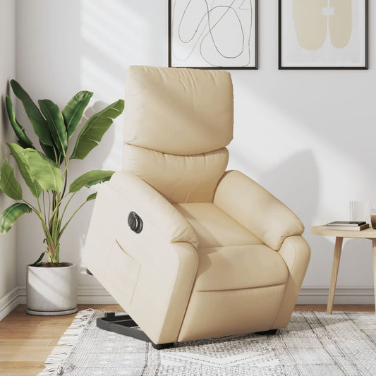 Sta-op-stoel elektrisch verstelbaar stof crèmekleurig Fauteuils & Relaxfauteuils | Creëer jouw Trendy Thuis | Gratis bezorgd & Retour | Trendy.nl