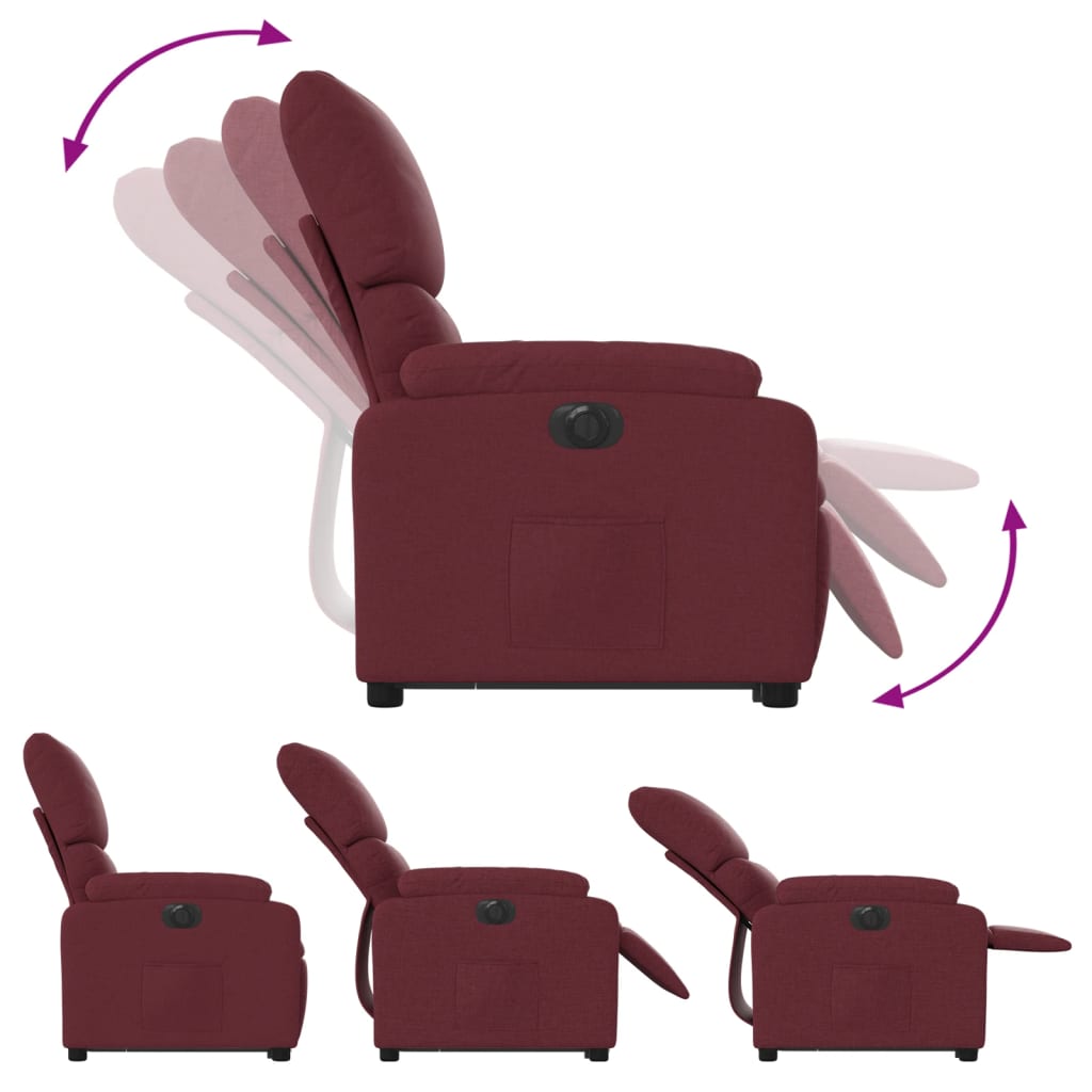 Sta-op-massagestoel elektrisch verstelbaar stof wijnrood Fauteuils & Relaxfauteuils | Creëer jouw Trendy Thuis | Gratis bezorgd & Retour | Trendy.nl