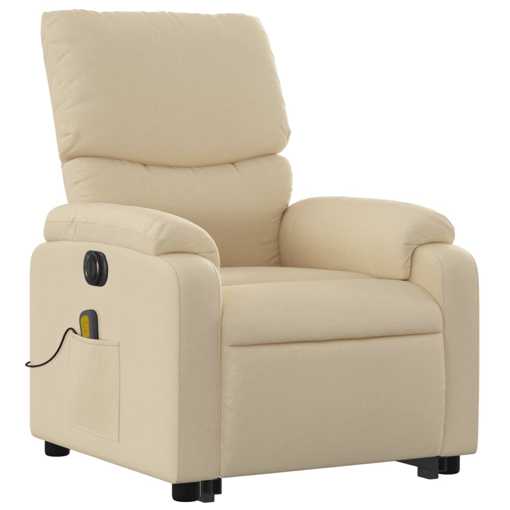 Sta-op-massagestoel elektrisch verstelbaar stof crèmekleurig Fauteuils & Relaxfauteuils | Creëer jouw Trendy Thuis | Gratis bezorgd & Retour | Trendy.nl