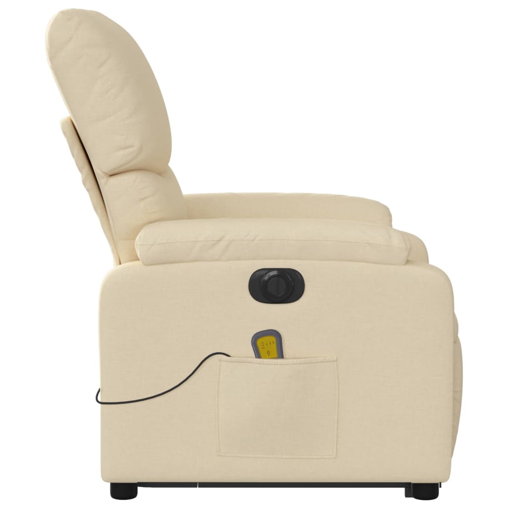 Sta-op-massagestoel elektrisch verstelbaar stof crèmekleurig Fauteuils & Relaxfauteuils | Creëer jouw Trendy Thuis | Gratis bezorgd & Retour | Trendy.nl