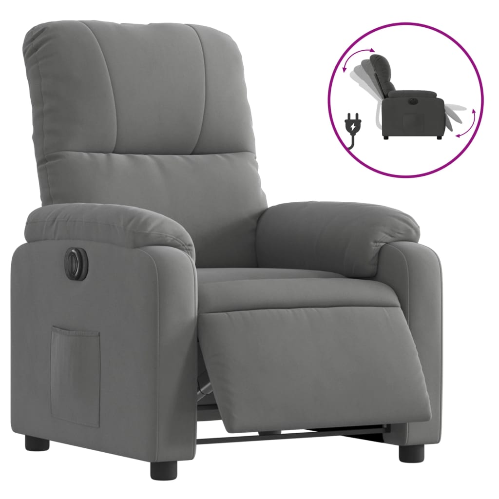 Fauteuil verstelbaar elektrisch microvezelstof donkergrijs Fauteuils & Relaxfauteuils | Creëer jouw Trendy Thuis | Gratis bezorgd & Retour | Trendy.nl