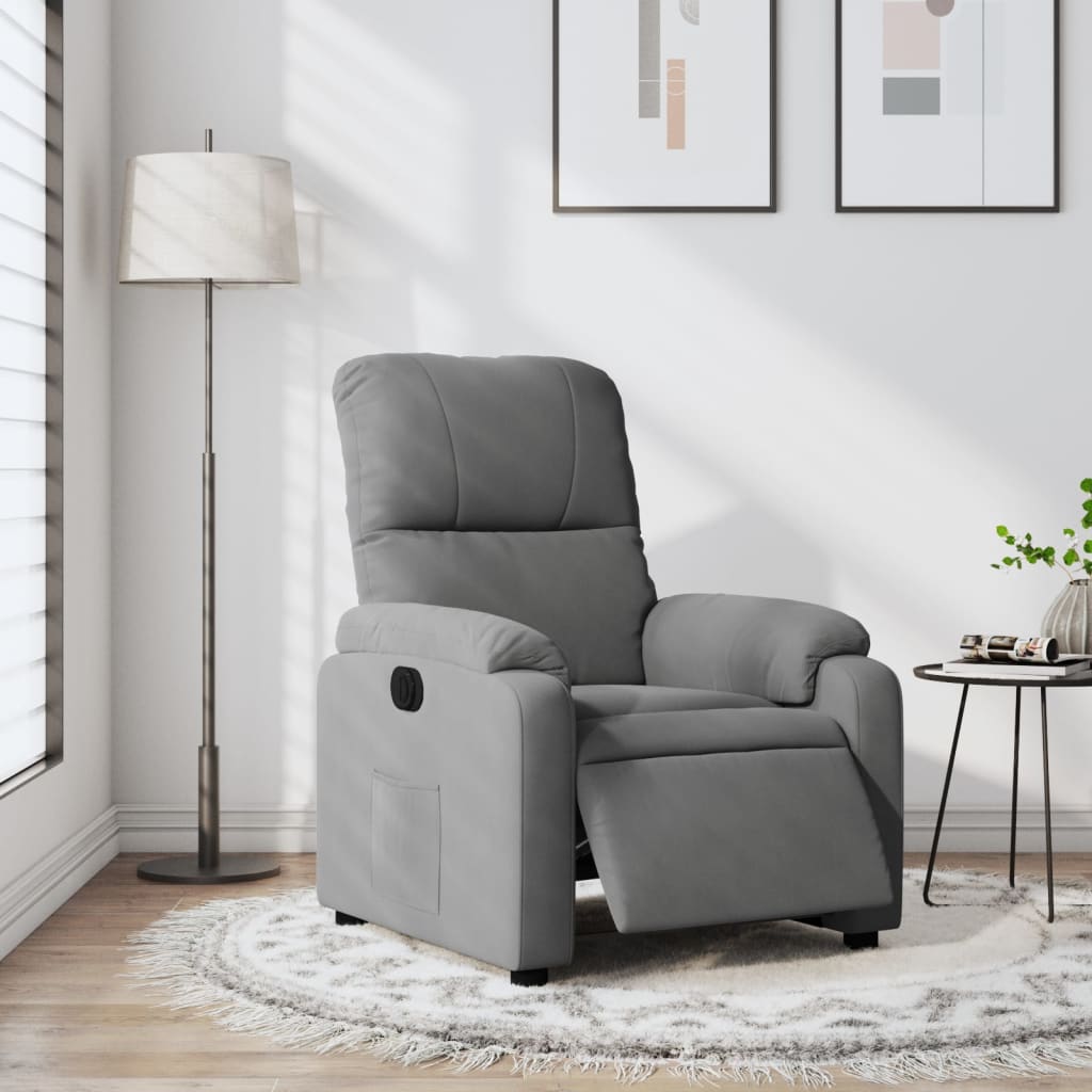 Fauteuil verstelbaar elektrisch microvezelstof donkergrijs Fauteuils & Relaxfauteuils | Creëer jouw Trendy Thuis | Gratis bezorgd & Retour | Trendy.nl