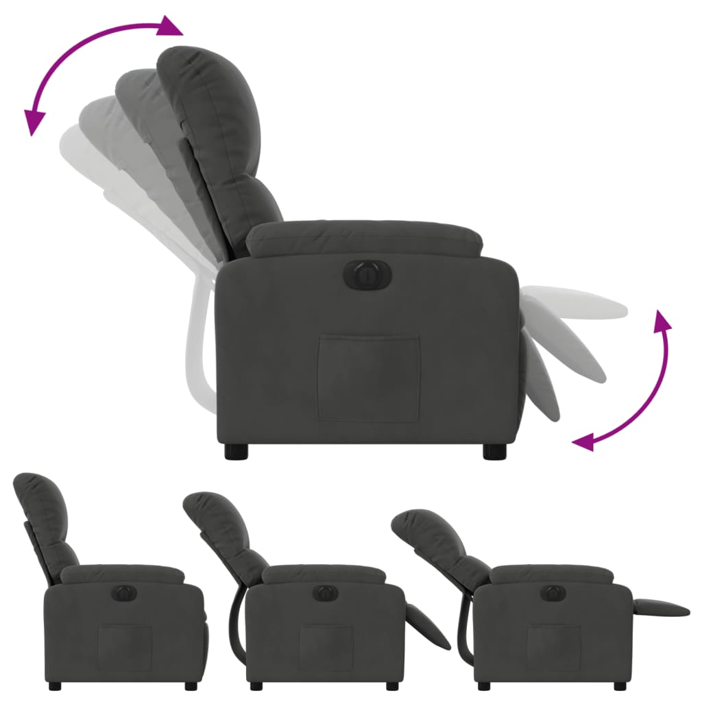 Fauteuil verstelbaar elektrisch microvezelstof donkergrijs Fauteuils & Relaxfauteuils | Creëer jouw Trendy Thuis | Gratis bezorgd & Retour | Trendy.nl