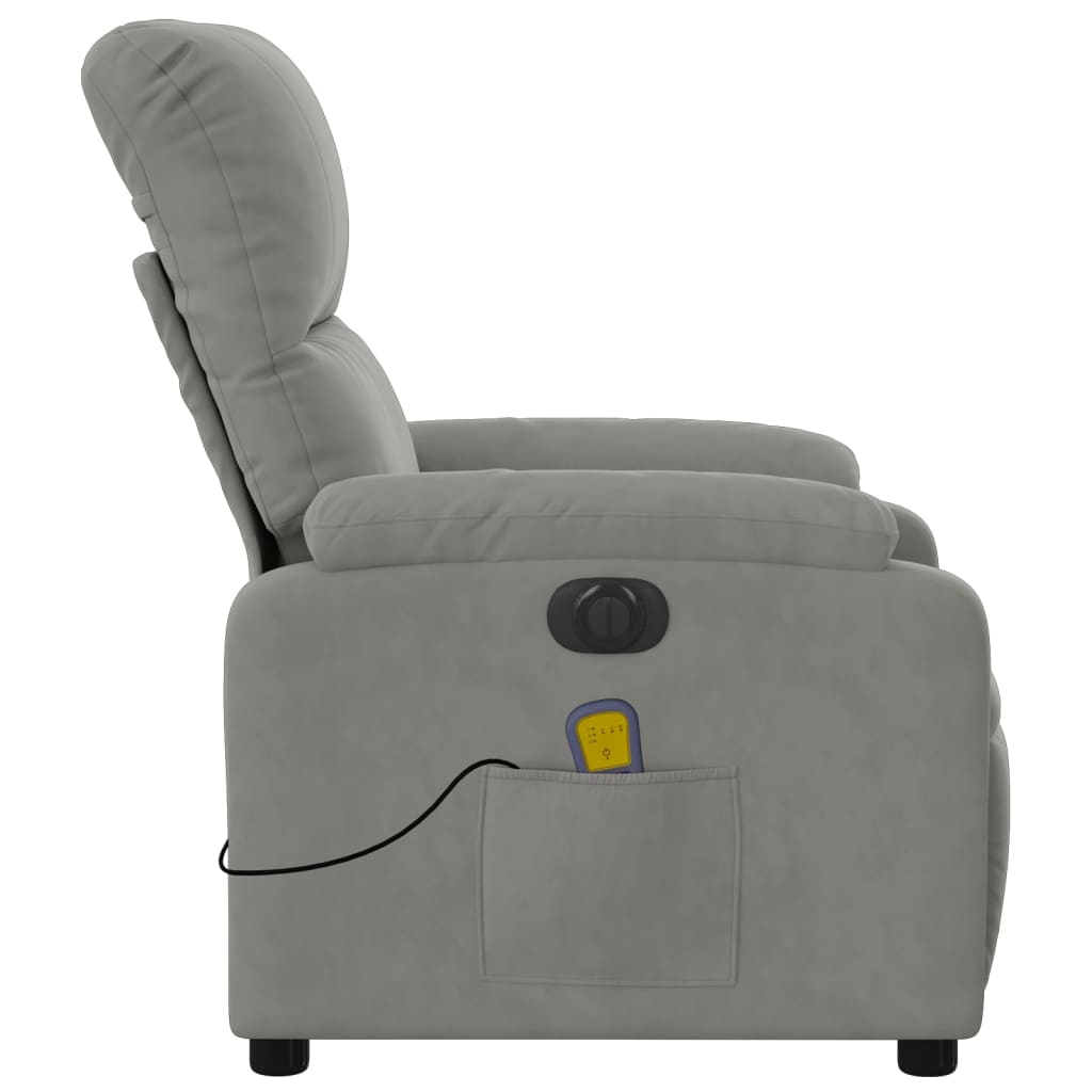 Massagestoel elektrisch verstelbaar microvezelstof lichtgrijs Fauteuils & Relaxfauteuils | Creëer jouw Trendy Thuis | Gratis bezorgd & Retour | Trendy.nl