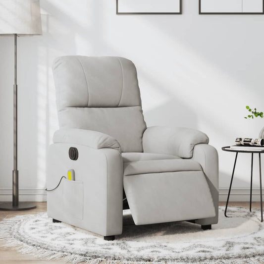 Massagestoel elektrisch verstelbaar microvezelstof lichtgrijs Fauteuils & Relaxfauteuils | Creëer jouw Trendy Thuis | Gratis bezorgd & Retour | Trendy.nl