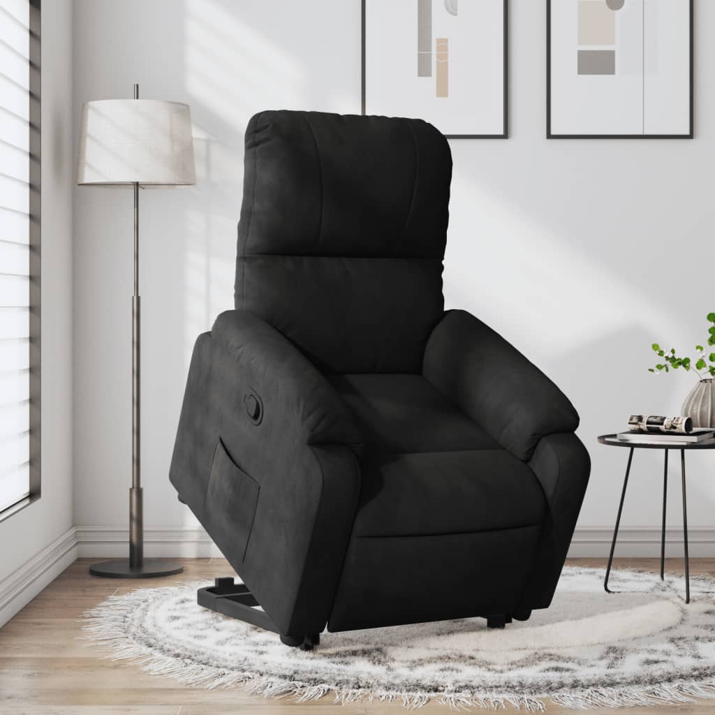 Sta-op-stoel verstelbaar microvezelstof zwart Fauteuils & Relaxfauteuils | Creëer jouw Trendy Thuis | Gratis bezorgd & Retour | Trendy.nl