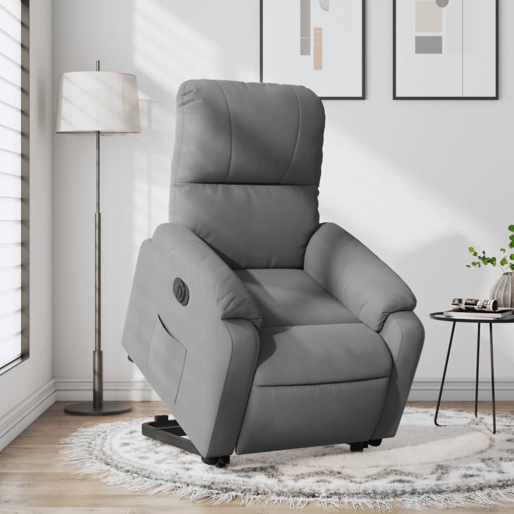 Sta-op-stoel elektrisch verstelbaar microvezelstof donkergrijs Fauteuils & Relaxfauteuils | Creëer jouw Trendy Thuis | Gratis bezorgd & Retour | Trendy.nl