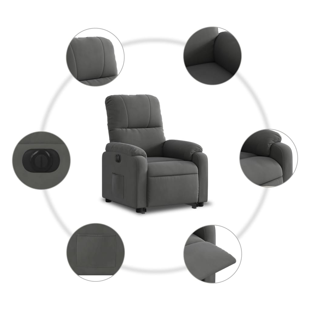 Sta-op-stoel elektrisch verstelbaar microvezelstof donkergrijs Fauteuils & Relaxfauteuils | Creëer jouw Trendy Thuis | Gratis bezorgd & Retour | Trendy.nl