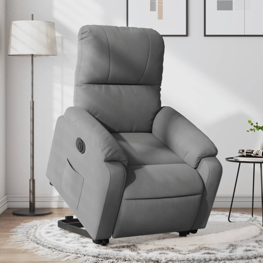 Sta-op-stoel elektrisch verstelbaar microvezelstof donkergrijs Fauteuils & Relaxfauteuils | Creëer jouw Trendy Thuis | Gratis bezorgd & Retour | Trendy.nl